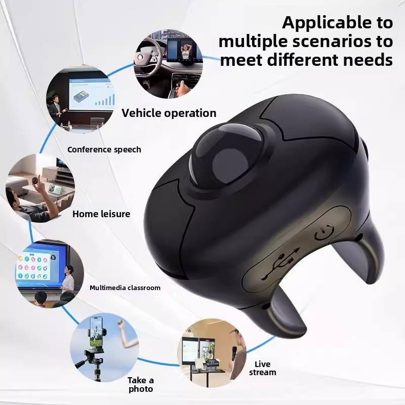 2.4G Blue-tooth Wireless Remote Control Mice Trackball Finger Ring Mouse for Short Video/PPT Speech/In-Vehicle Display Screen - Image 2